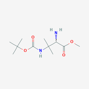molecular formula C11H22N2O4 B1390511 (S)-甲基 2-氨基-3-(叔丁氧羰基氨基)-3-甲基丁酸酯 CAS No. 1093192-07-4