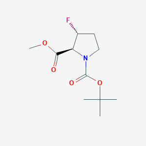 molecular formula C11H18FNO4 B13905159 O1-tert-Butyl O2-methyl (2S,3R)-3-fluoropyrrolidine-1,2-dicarboxylate 