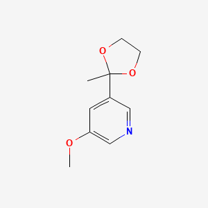 B1390518 3-Methoxy-5-(2-methyl-1,3-dioxolan-2-yl)pyridine CAS No. 1072933-64-2