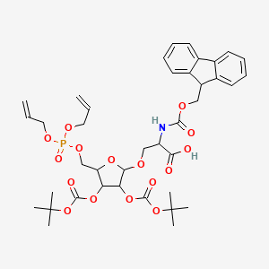 3-[5-[bis(prop-2-enoxy)phosphoryloxymethyl]-3,4-bis[(2-methylpropan-2-yl)oxycarbonyloxy]oxolan-2-yl]oxy-2-(9H-fluoren-9-ylmethoxycarbonylamino)propanoic acid