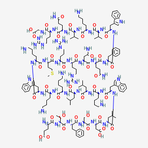 molecular formula C164H255N47O37S B13905207 Glu-thr-phe-ser-asp-leu-trp-lys-leu-leu-lys-lys-trp-lys-met-arg-arg-asn-gln-phe-trp-val-lys-val-gln-arg-gly CAS No. 392661-17-5