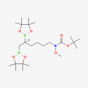 molecular formula C24H47B2NO7 B13905217 tert-butylN-[5,6-bis(4,4,5,5-tetramethyl-1,3,2-dioxaborolan-2-yl)hexyl]-N-methoxycarbamate CAS No. 2639876-15-4