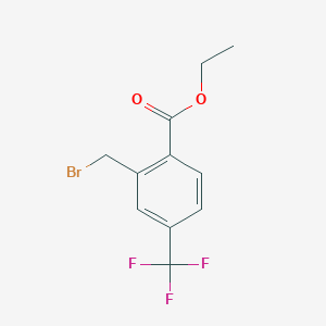 molecular formula C11H10BrF3O2 B13905231 2-Bromomethyl-4-trifluoromethyl-benzoic acid ethyl ester 