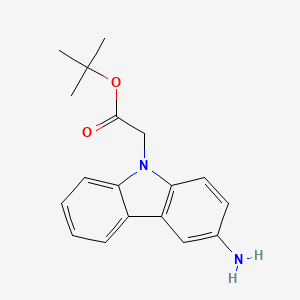 molecular formula C18H20N2O2 B1390525 叔丁酸（3-氨基-9H-咔唑-9-基）乙酸酯 CAS No. 1204297-59-5