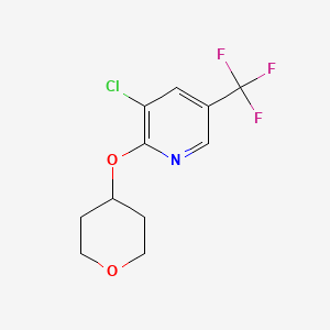molecular formula C11H11ClF3NO2 B1390526 3-氯-2-(四氢-2H-吡喃-4-氧基)-5-(三氟甲基)吡啶 CAS No. 1217013-38-1