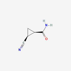 molecular formula C5H6N2O B13905268 cis-2-Cyanocyclopropanecarboxamide 