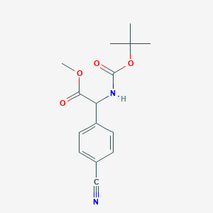 molecular formula C15H18N2O4 B13905306 Methyl 2-(4-cyanophenyl)-2-[(2-methylpropan-2-yl)oxycarbonylamino]acetate 