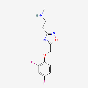 molecular formula C12H13F2N3O2 B13905341 2-[5-[(2,4-difluorophenoxy)methyl]-1,2,4-oxadiazol-3-yl]-N-methylethanamine 