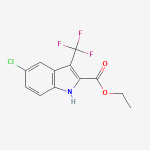 molecular formula C12H9ClF3NO2 B1390536 5-氯-3-(三氟甲基)-1H-吲哚-2-羧酸乙酯 CAS No. 902772-08-1