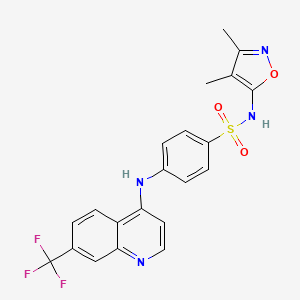 molecular formula C21H17F3N4O3S B13905362 N-(3,4-dimethyl-1,2-oxazol-5-yl)-4-[[7-(trifluoromethyl)quinolin-4-yl]amino]benzenesulfonamide 