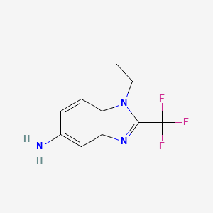 molecular formula C10H10F3N3 B13905369 1-ethyl-2-(trifluoromethyl)-1H-benzimidazol-5-amine CAS No. 1019108-00-9