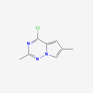 molecular formula C8H8ClN3 B13905374 4-Chloro-2,6-dimethyl-pyrrolo[2,1-f][1,2,4]triazine 