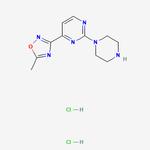 molecular formula C11H16Cl2N6O B1390541 4-(5-甲基-1,2,4-恶二唑-3-基)-2-哌嗪-1-基嘧啶二盐酸盐 CAS No. 1177093-10-5