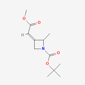 molecular formula C12H19NO4 B13905431 Tert-butyl 3-(2-methoxy-2-oxoethylidene)-2-methylazetidine-1-carboxylate 