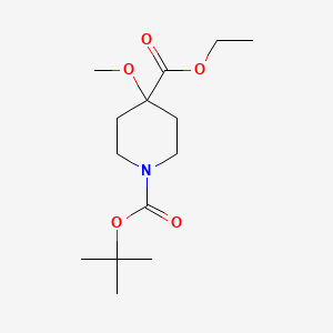 molecular formula C14H25NO5 B13905438 1-O-tert-butyl 4-O-ethyl 4-methoxypiperidine-1,4-dicarboxylate 