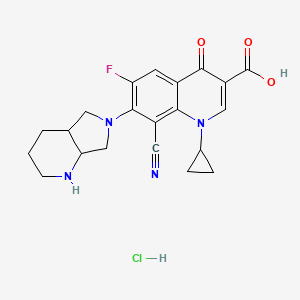 molecular formula C21H22ClFN4O3 B13905493 7-(1,2,3,4,4a,5,7,7a-Octahydropyrrolo[3,4-b]pyridin-6-yl)-8-cyano-1-cyclopropyl-6-fluoro-4-oxoquinoline-3-carboxylic acid;hydrochloride 