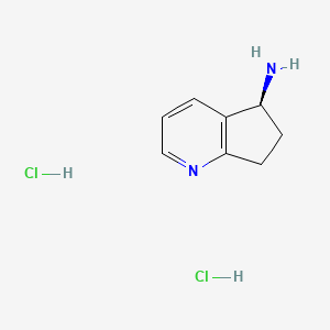 molecular formula C8H12Cl2N2 B13905530 (5S)-6,7-dihydro-5H-cyclopenta[b]pyridin-5-amine;dihydrochloride 