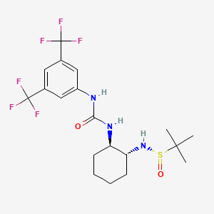 molecular formula C19H25F6N3O2S B13905547 1-[3,5-bis(trifluoromethyl)phenyl]-3-[(1R,2R)-2-[[(S)-tert-butylsulfinyl]amino]cyclohexyl]urea 