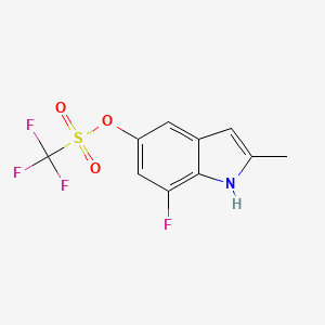 molecular formula C10H7F4NO3S B13905554 (7-fluoro-2-methyl-1H-indol-5-yl) trifluoromethanesulfonate CAS No. 837392-57-1