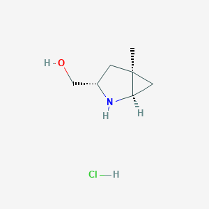 molecular formula C7H14ClNO B13905594 [(1R,3S,5R)-5-methyl-2-azabicyclo[3.1.0]hexan-3-yl]methanol;hydrochloride 