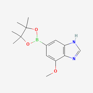 molecular formula C14H19BN2O3 B13905596 4-Methoxy-6-(4,4,5,5-tetramethyl-1,3,2-dioxaborolan-2-yl)-1H-benzo[d]imidazole 