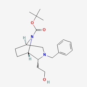 molecular formula C20H30N2O3 B13905625 Tert-butyl (1S,2R,5R)-3-benzyl-2-(2-hydroxyethyl)-3,8-diazabicyclo[3.2.1]octane-8-carboxylate 