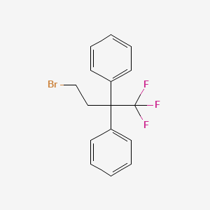 B1390575 (4-Bromo-1,1,1-trifluoro-2-phenylbutan-2-yl)benzene CAS No. 1099598-12-5