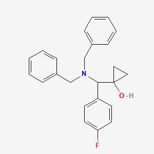 molecular formula C24H24FNO B13905818 1-((Dibenzylamino)(4-fluorophenyl)methyl)cyclopropanol 