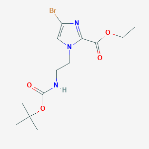 molecular formula C13H20BrN3O4 B13905851 4-Bromo-1-[2-[[(1,1-dimethylethoxy)carbonyl]amino]ethyl]-1H-imidazole-2-carboxylic acid ethyl ester 