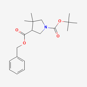 molecular formula C19H27NO4 B13905854 O3-benzyl O1-tert-butyl 4,4-dimethylpyrrolidine-1,3-dicarboxylate 