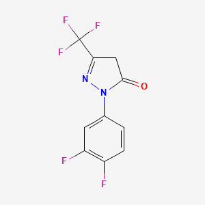 molecular formula C10H5F5N2O B13905877 2-(3,4-difluorophenyl)-5-(trifluoromethyl)-4H-pyrazol-3-one 