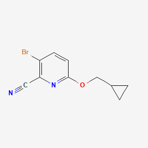 molecular formula C10H9BrN2O B13905906 3-Bromo-6-(cyclopropylmethoxy)-2-pyridinecarbonitrile CAS No. 1353777-43-1