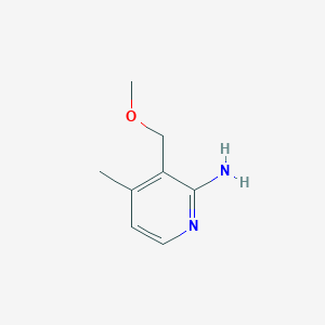 molecular formula C8H12N2O B13905938 2-Pyridinamine, 3-(methoxymethyl)-4-methyl- CAS No. 64025-25-8