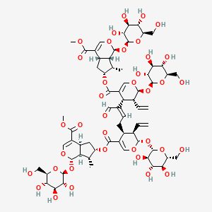 methyl (1S,4aS,6S,7R,7aS)-6-[(2S,3R,4S)-4-[(Z)-3-[(2S,3R,4R)-5-[[(1S,4aS,6R,7S,7aS)-4-methoxycarbonyl-7-methyl-1-[(2S,3R,4S,5S,6R)-3,4,5-trihydroxy-6-(hydroxymethyl)oxan-2-yl]oxy-1,4a,5,6,7,7a-hexahydrocyclopenta[c]pyran-6-yl]oxycarbonyl]-3-ethenyl-2-[(2S,3R,4S,5S,6R)-3,4,5-trihydroxy-6-(hydroxymethyl)oxan-2-yl]oxy-3,4-dihydro-2H-pyran-4-yl]-4-oxobut-2-enyl]-3-ethenyl-2-[(2S,3R,4S,5S,6R)-3,4,5-trihydroxy-6-(hydroxymethyl)oxan-2-yl]oxy-3,4-dihydro-2H-pyran-5-carbonyl]oxy-7-methyl-1-[(2S,3R,4S,5S,6R)-3,4,5-trihydroxy-6-(hydroxymethyl)oxan-2-yl]oxy-1,4a,5,6,7,7a-hexahydrocyclopenta[c]pyran-4-carboxylate