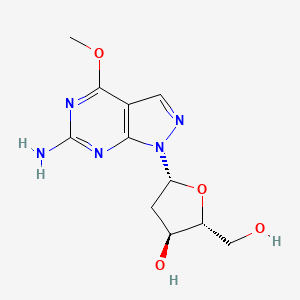 molecular formula C11H15N5O4 B13905944 (2R,3S,5R)-5-(6-amino-4-methoxypyrazolo[3,4-d]pyrimidin-1-yl)-2-(hydroxymethyl)oxolan-3-ol 