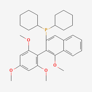 molecular formula C32H41O4P B13905979 Dicyclohexyl(4-methoxy-3-(2,4,6-trimethoxyphenyl)naphthalen-2-yl)phosphine 