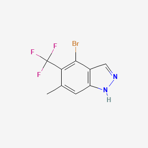 molecular formula C9H6BrF3N2 B13905984 4-Bromo-6-methyl-5-(trifluoromethyl)-1H-indazole 