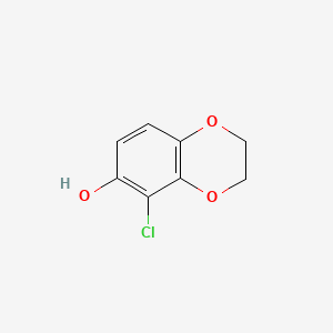 molecular formula C8H7ClO3 B13905988 5-Chloro-2,3-dihydro-1,4-benzodioxin-6-ol 