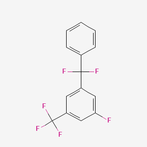 molecular formula C14H8F6 B1390602 1-(Difluorophenylmethyl)-3-fluoro-5-(trifluoromethyl)benzene CAS No. 1138445-38-1