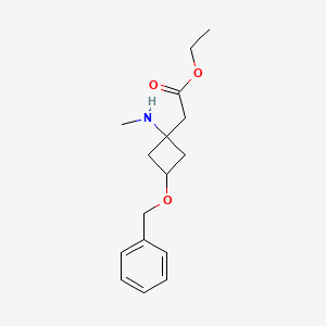 Ethyl 2-[3-benzyloxy-1-(methylamino)cyclobutyl]acetate