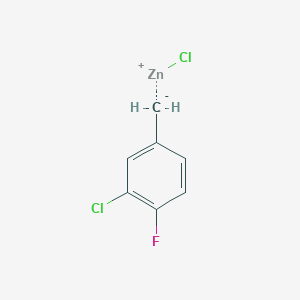 molecular formula C7H5Cl2FZn B13906043 3-Chloro-4-fluorobenzylzinc chloride 