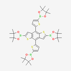 4,4,5,5-Tetramethyl-2-[2-(4,4,5,5-tetramethyl-1,3,2-dioxaborolan-2-yl)-4,8-bis[5-(4,4,5,5-tetramethyl-1,3,2-dioxaborolan-2-yl)thiophen-2-yl]thieno[2,3-f][1]benzothiol-6-yl]-1,3,2-dioxaborolane