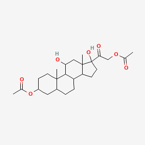 molecular formula C25H38O7 B13906063 [2-(3-Acetyloxy-11,17-dihydroxy-10,13-dimethyl-1,2,3,4,5,6,7,8,9,11,12,14,15,16-tetradecahydrocyclopenta[a]phenanthren-17-yl)-2-oxoethyl] acetate 