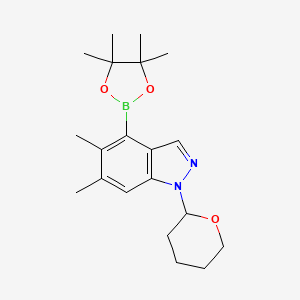 molecular formula C20H29BN2O3 B13906075 5,6-Dimethyl-1-(tetrahydro-2H-pyran-2-yl)-4-(4,4,5,5-tetramethyl-1,3,2-dioxaborolan-2-yl)-1H-indazole 