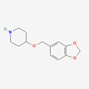 molecular formula C13H17NO3 B13906079 4-(1,3-Benzodioxol-5-ylmethoxy)piperidine 