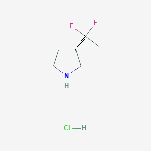 molecular formula C6H12ClF2N B13906160 (S)-3-(1,1-difluoroethyl)pyrrolidine hydrochloride CAS No. 2664977-39-1