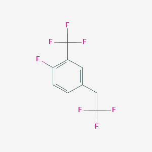 molecular formula C9H5F7 B1390620 1-氟-4-(2,2,2-三氟乙基)-2-(三氟甲基)苯 CAS No. 1099597-38-2