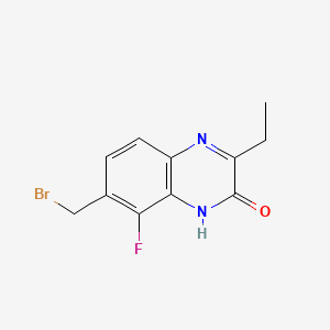 molecular formula C11H10BrFN2O B13906213 7-(bromomethyl)-3-ethyl-8-fluoro-1H-quinoxalin-2-one 