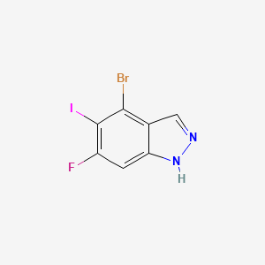 molecular formula C7H3BrFIN2 B13906224 4-Bromo-6-fluoro-5-iodo-1H-indazole 