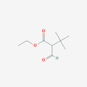 molecular formula C9H16O3 B13906242 Ethyl 2-formyl-3,3-dimethylbutanoate 